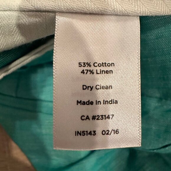 TALBOTS WOMENS GREEN LINEN SHORTS SIZE 6 - Picture 8 of 9